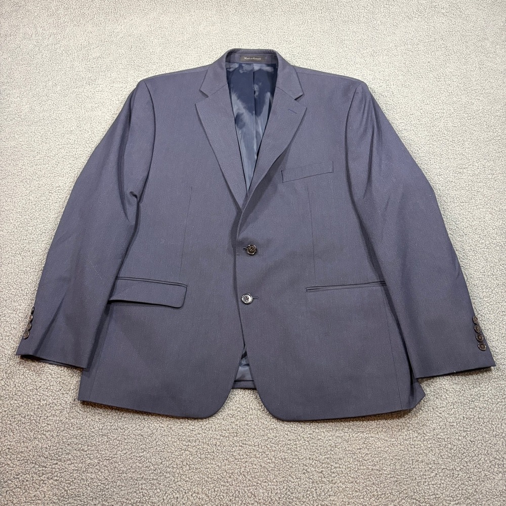 Chaps Suit Jacket Mens 44S Blue Sport Coat Blazer Two Button Stretch